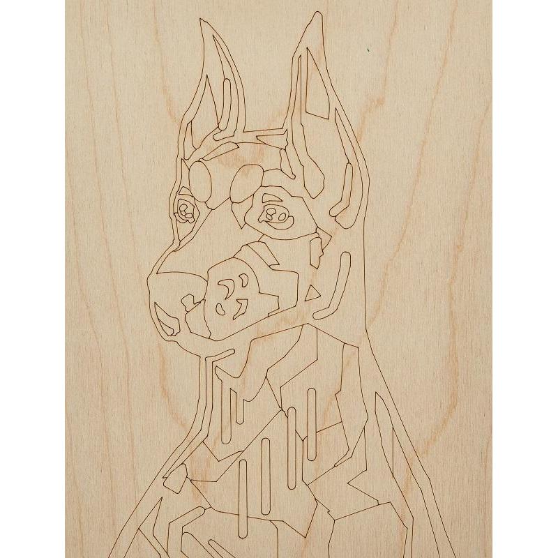 Набор для росписи по дереву Картина Нео-животные Статный доберман Фр-006