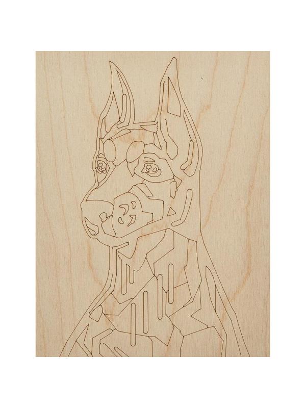 Набор для росписи по дереву Картина Нео-животные Статный доберман Фр-006