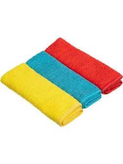 Салфетки хозяйственные из микрофибры универс 180г/м2 25х25см 3шт/уп