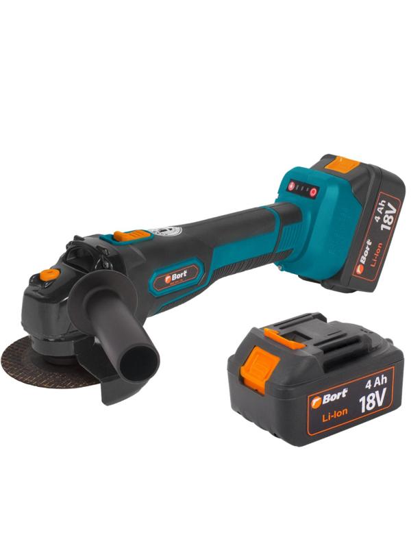 Шлифмашина угловая BORT BWS-18Li-125, 18В, 125 мм 2АКБ (4Ач) (93722340)