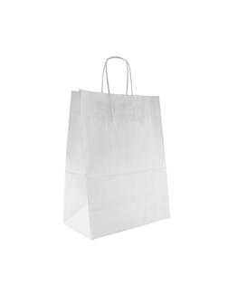 Пакет бумажный 260х150х350 мм, 80 гр/м2,с круч. ручками, белый, 200 шт/уп