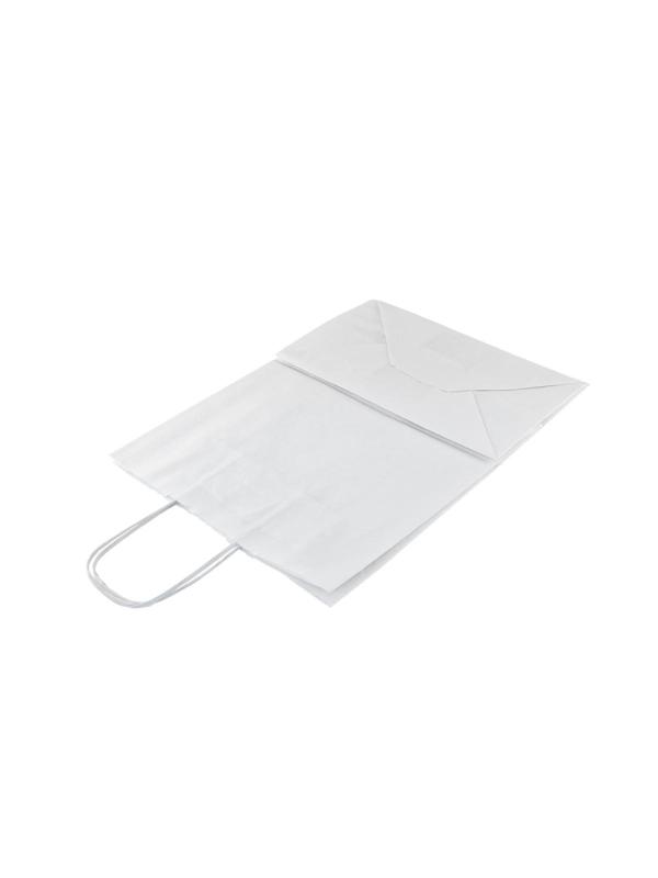 Пакет бумажный 260х150х350 мм, 80 гр/м2,с круч. ручками, белый, 200 шт/уп