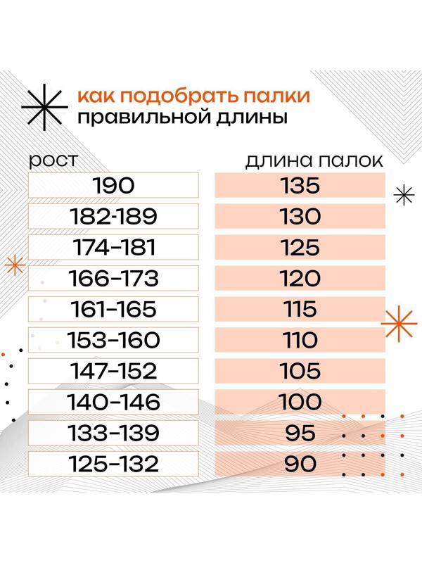 Палки лыжные стеклопластиковые ЦСТ, 120 см, цвета микс