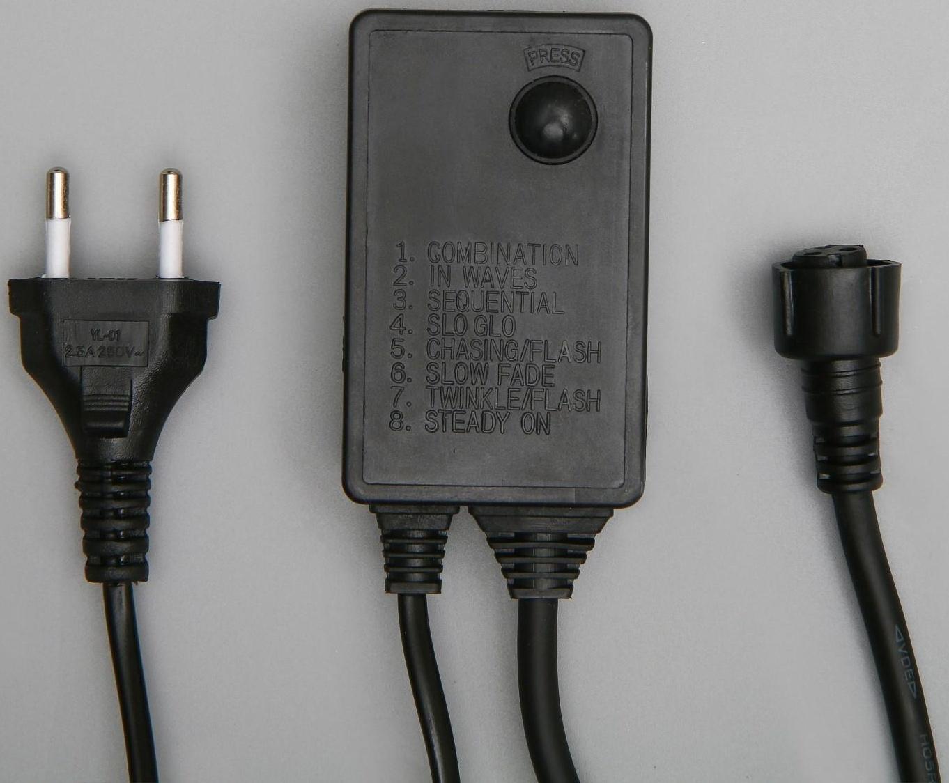 Контроллер для гирлянд УМС 3W, до 8000 светодиодов, тёмная нить, 8 режимов, 220 В