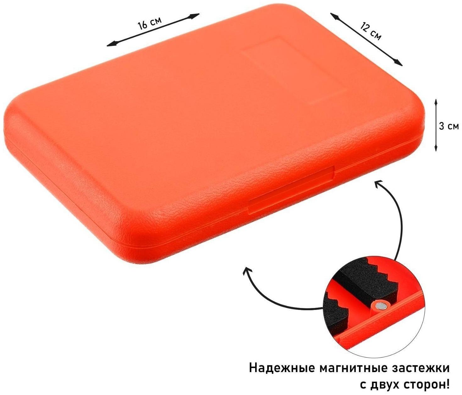 Коробочка для мормышек и блесен, на магнитах (большая), 16х12х3 см