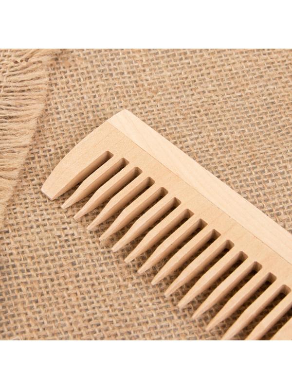 Расчёска-гребень, 19,5 × 4,5 см, комбинированная, цвет «светлое дерево»