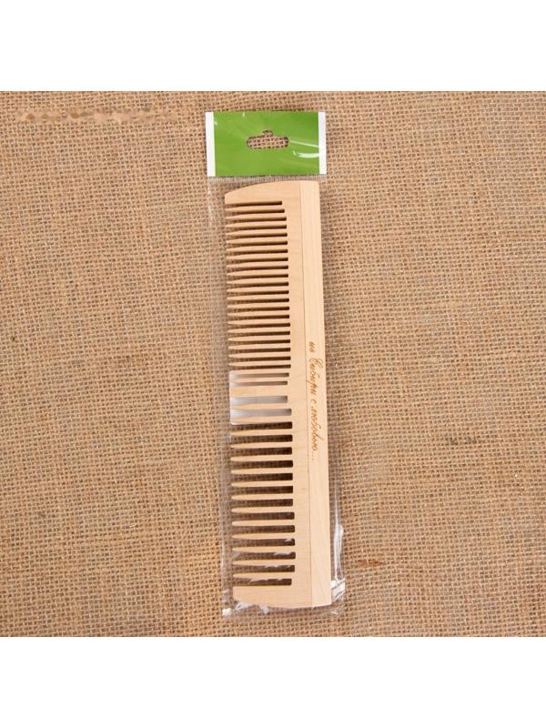 Расчёска-гребень, 19,5 × 4,5 см, комбинированная, цвет «светлое дерево»
