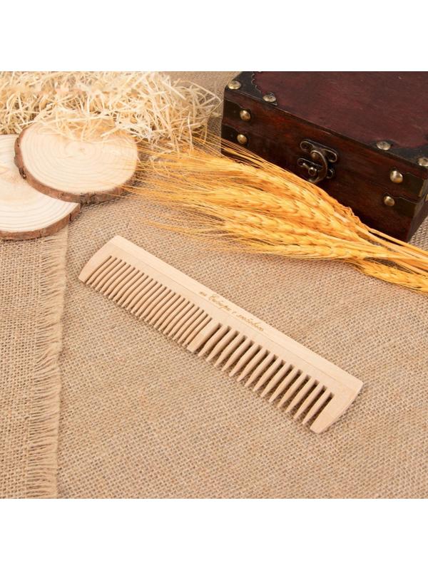 Расчёска-гребень, 19,5 × 4,5 см, комбинированная, цвет «светлое дерево»