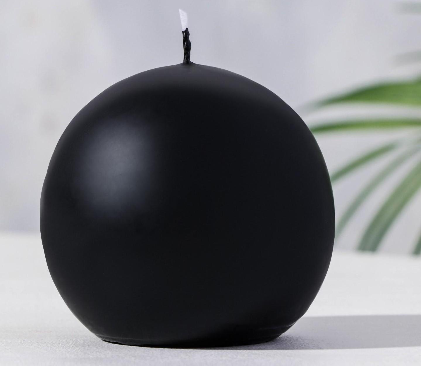 Свеча-шар, 8 см, 12 ч, 240 г, черный