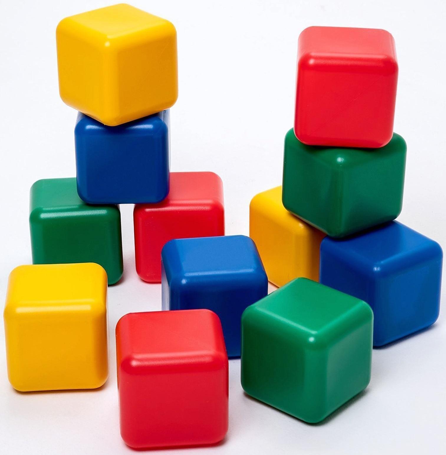 Набор цветных кубиков, 12 штук, 12 х 12 см