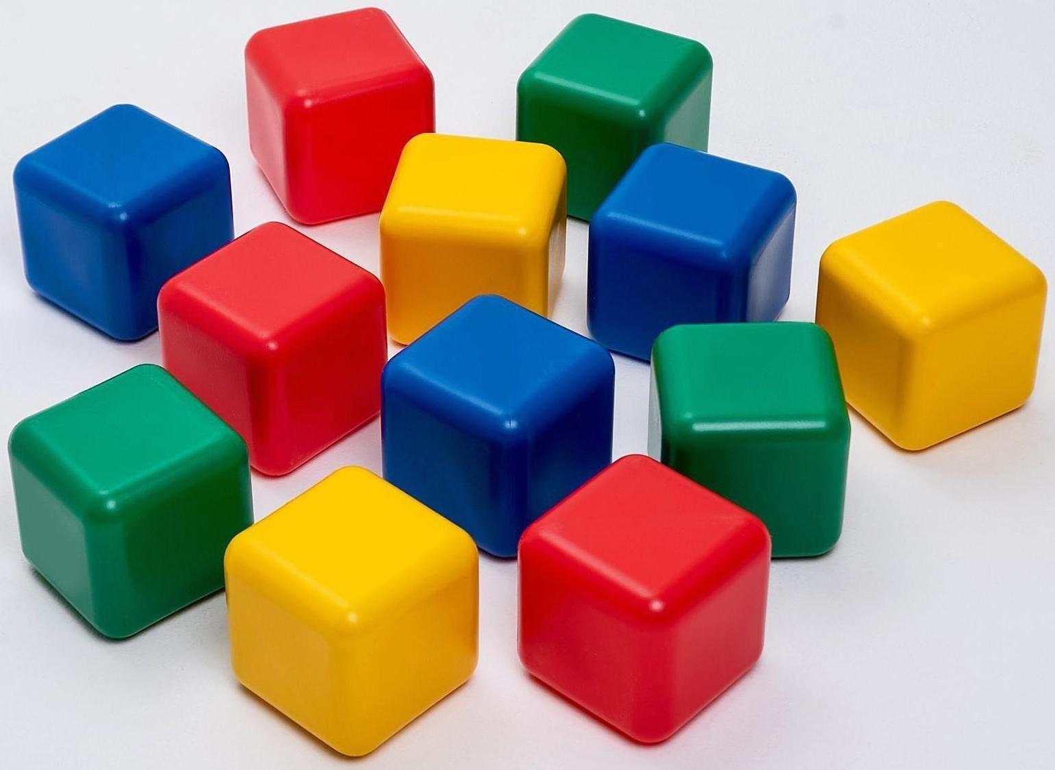 Набор цветных кубиков, 12 штук, 12 х 12 см