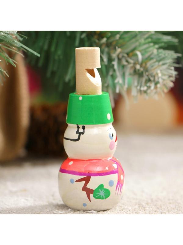 Свистулька «Снеговик», 3х7 см, микс, ручная роспись