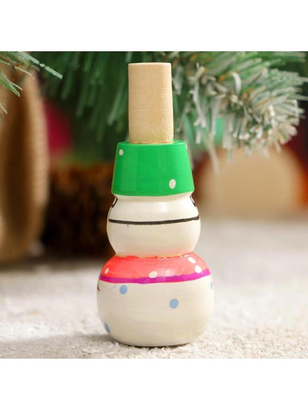 Свистулька «Снеговик», 3х7 см, микс, ручная роспись