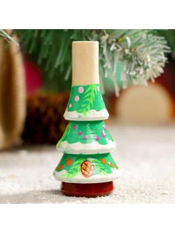 Свистулька «Ёлочка», 3х7 см, микс, ручная роспись