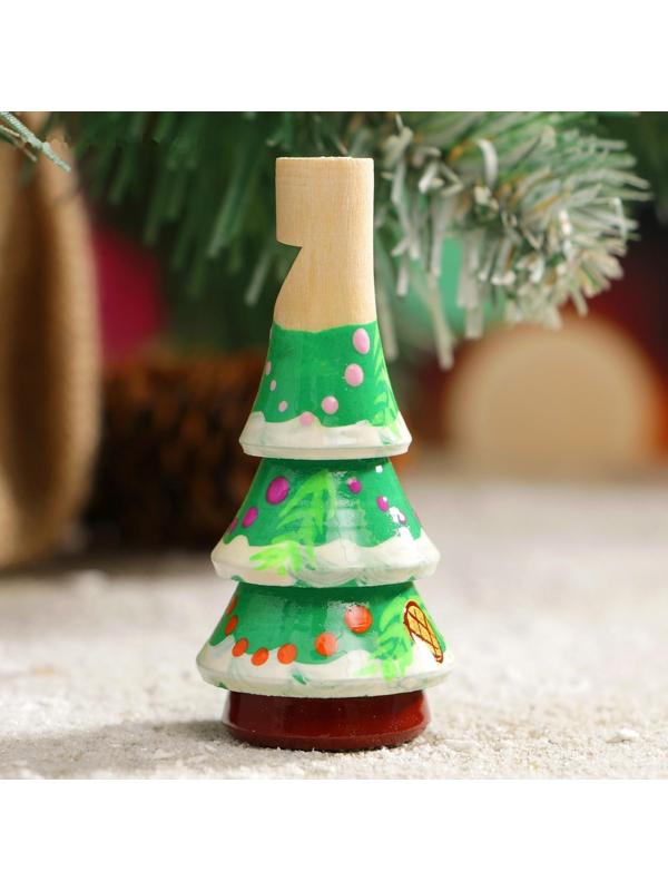 Свистулька «Ёлочка», 3х7 см, микс, ручная роспись