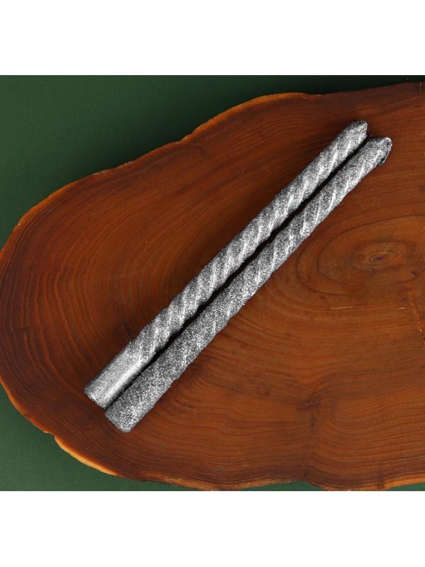 Новогодние витые свечи с декором «Удачного Нового года!», набор