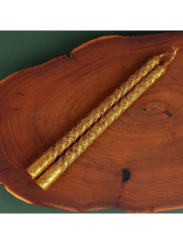 Новогодние витые свечи с декором «Тепла в Новом году!», набор