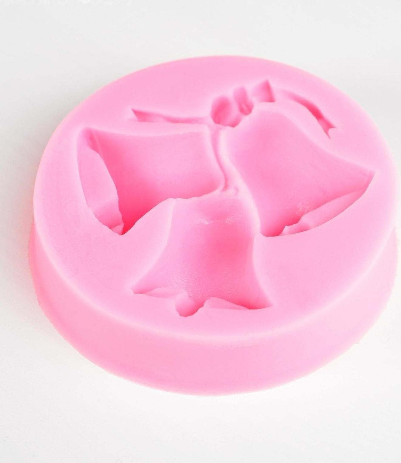 Силиконовый молд «Колокольчики крупные», 7×7 см, цвет розовый