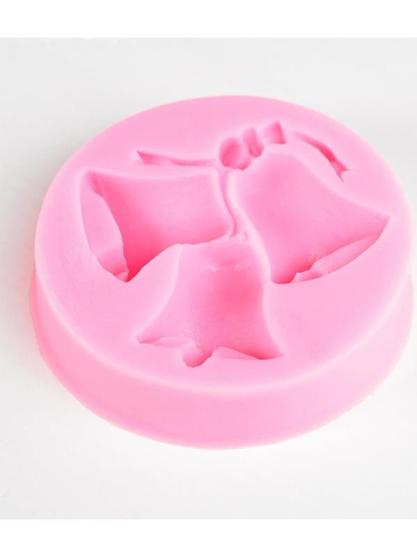 Силиконовый молд «Колокольчики крупные», 7×7 см, цвет розовый