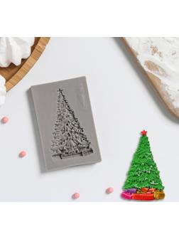 Силиконовый молд «Ель нарядная», 8×5×0,8 см, цвет МИКС