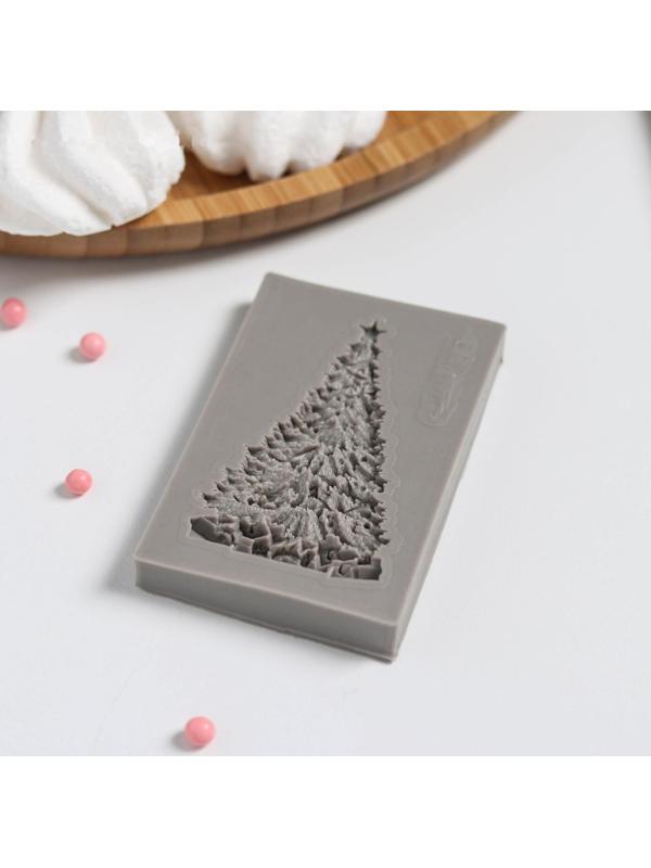 Силиконовый молд «Ель нарядная», 8×5×0,8 см, цвет МИКС