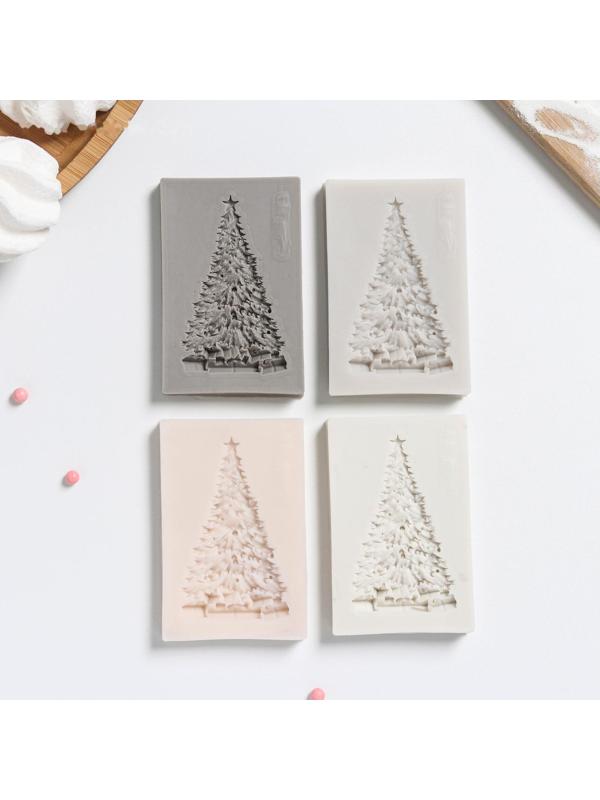 Силиконовый молд «Ель нарядная», 8×5×0,8 см, цвет МИКС