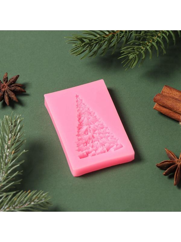 Силиконовый молд «Ель нарядная», 8×5×0,8 см, цвет МИКС