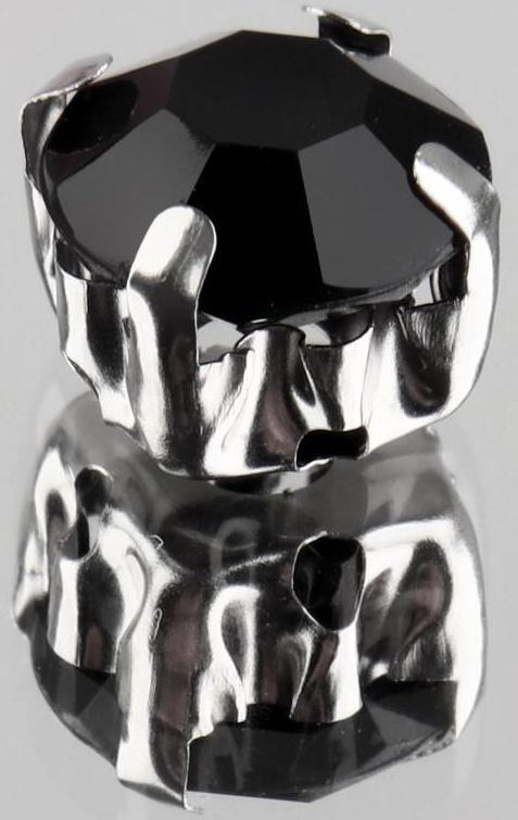 Стразы пришивные «Круг», в оправе, d = 8 мм, 20 шт, цвет чёрный