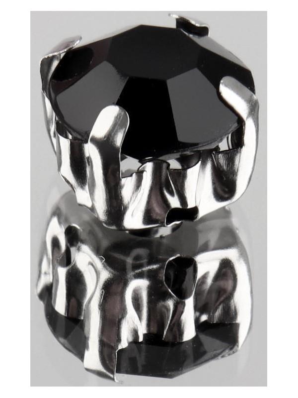 Стразы пришивные «Круг», в оправе, d = 8 мм, 20 шт, цвет чёрный