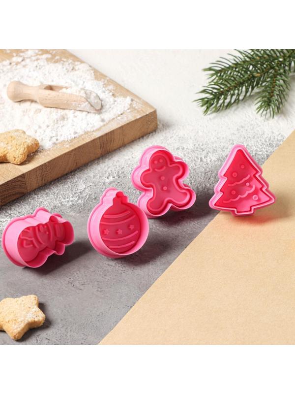 Набор плунжеров кондитерских Доляна «Новый год», 4 шт