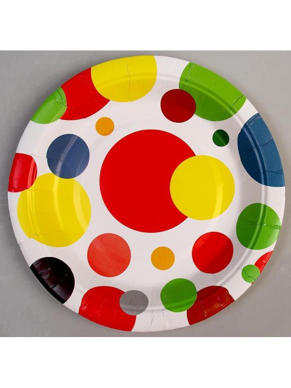 Тарелка бумажная «Яркий праздник», 18 см, набор 6 шт.