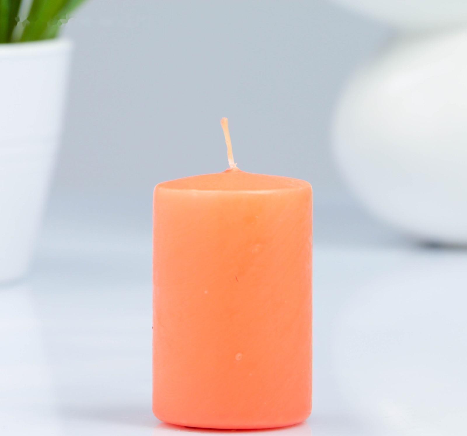Свеча - цилиндр, 4×6 см, 9 ч, лососёвая