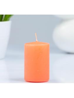Свеча - цилиндр, 4×6 см, 9 ч, лососёвая
