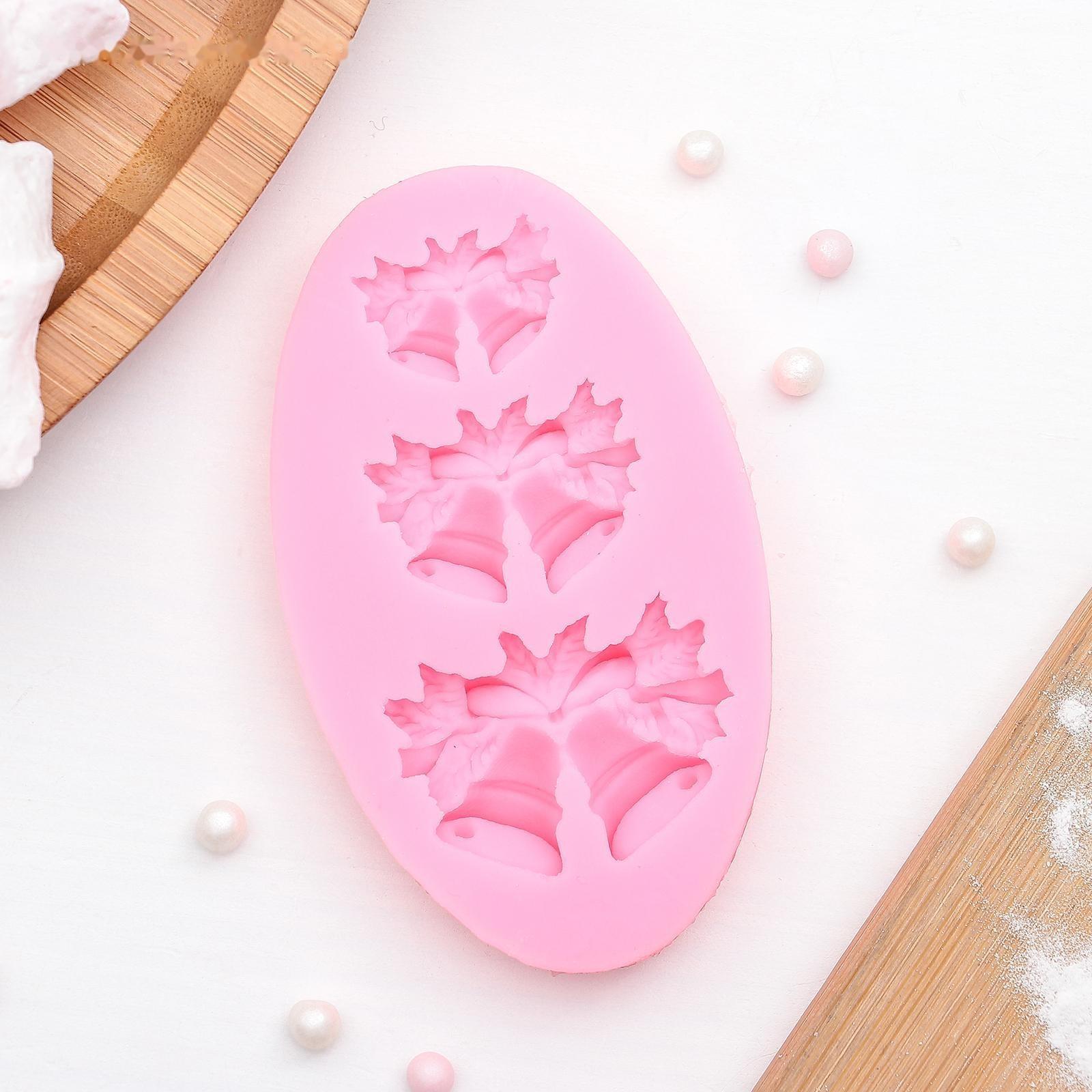 Силиконовый молд «Колокольчики», 8,6×5,2 см, цвет розовый