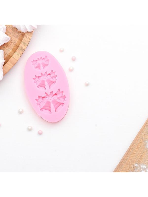 Силиконовый молд «Колокольчики», 8,6×5,2 см, цвет розовый