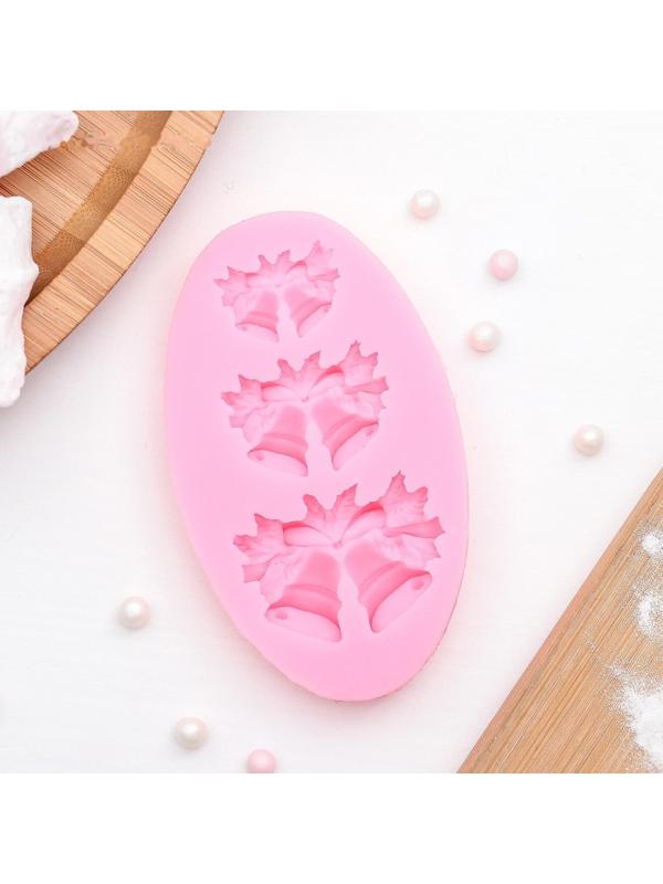 Силиконовый молд «Колокольчики», 8,6×5,2 см, цвет розовый