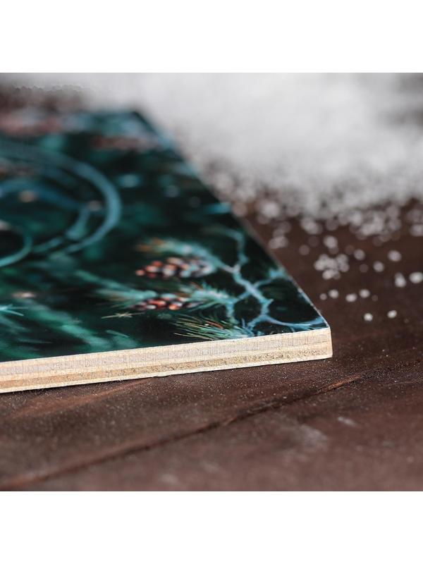 Доска разделочная Доляна «С Новым Годом! Снеговичок», 23×16 см