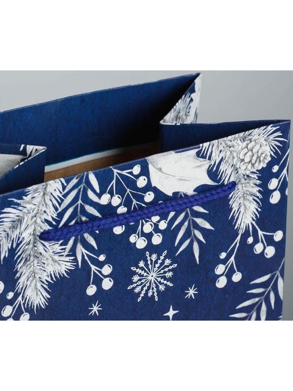 Пакет под бутылку крафтовый «Happy New Year!», 13 × 36 × 10 см