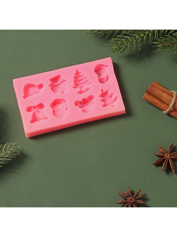 Силиконовый молд «Снежные», 11,8×7 см, цвет розовый