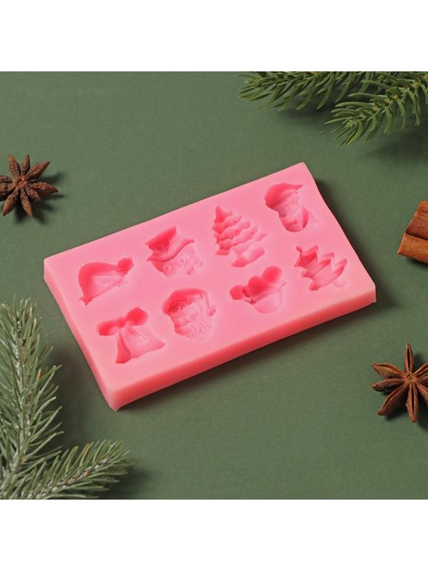 Силиконовый молд «Снежные», 11,8×7 см, цвет розовый