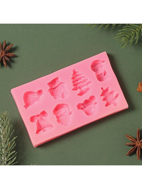 Силиконовый молд «Снежные», 11,8×7 см, цвет розовый