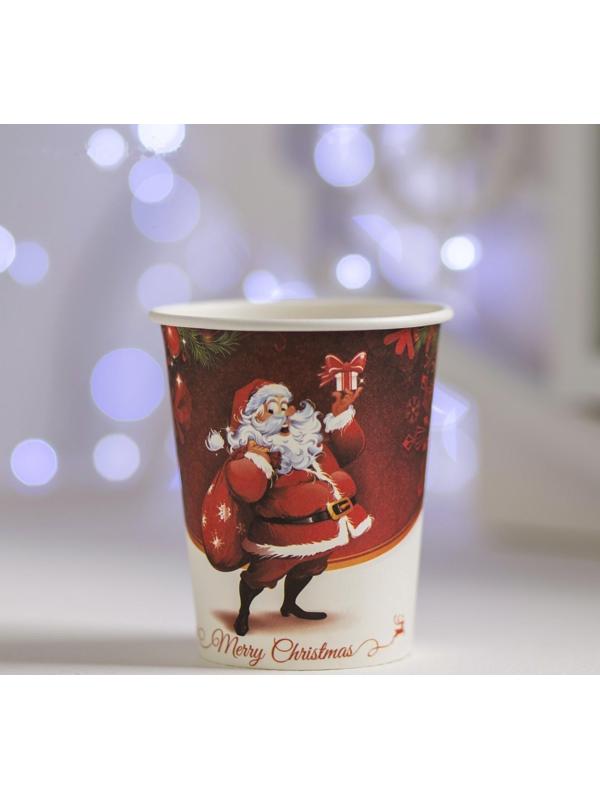 Стакан бумажный «Дед Мороз с подарками», набор 6 шт.