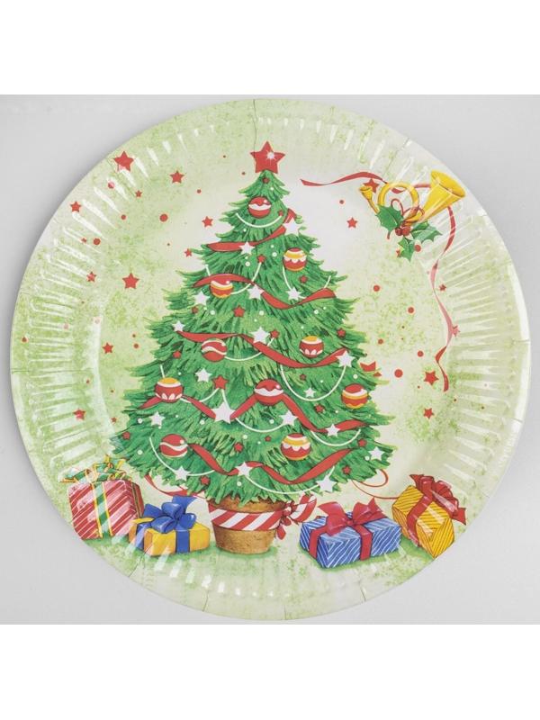 Тарелка бумажная «Новогодняя ёлочка», набор 6 шт.