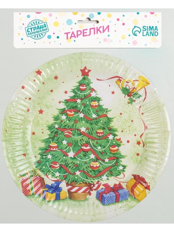 Тарелка бумажная «Новогодняя ёлочка», набор 6 шт.