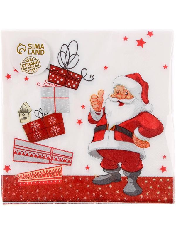 Салфетки бумажные «Дед Мороз и подарки», 33х33 см, набор 20 шт.