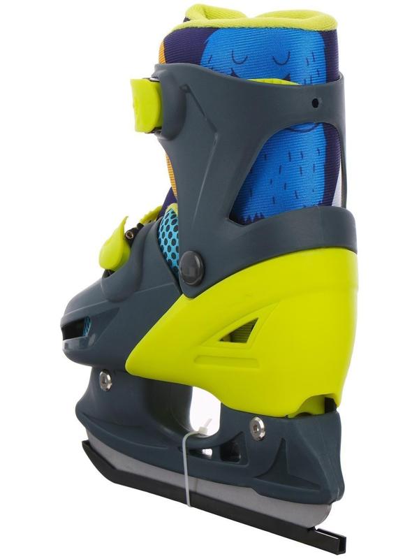 Коньки ледовые детские раздвижные «Монстрики» 223Q, текстиль, пластик, размер 30-33