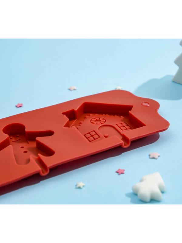 Форма для леденцов Доляна «Дом для имбирного пряника», 31×9 см, 4 ячейки, цвет МИКС