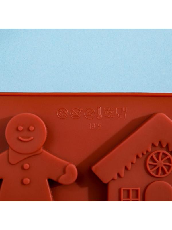 Форма для леденцов Доляна «Дом для имбирного пряника», 31×9 см, 4 ячейки, цвет МИКС