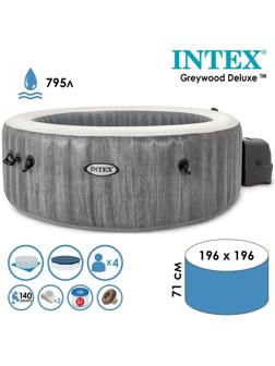 SPA бассейн GREYWOODDELUXE, 196 х 71 см, 220-240V, от 6 лет, 28440 INTEX