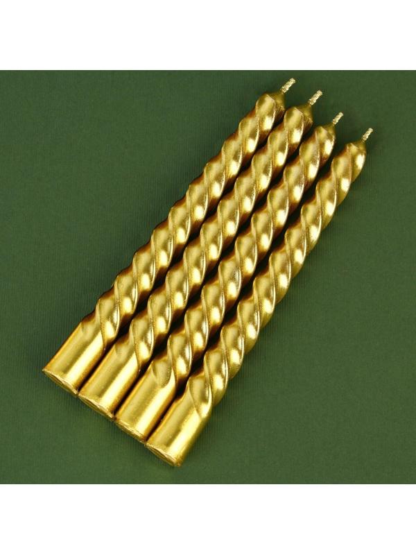 Свечи витые «С Новым годом!», набор 4 шт, без аромата